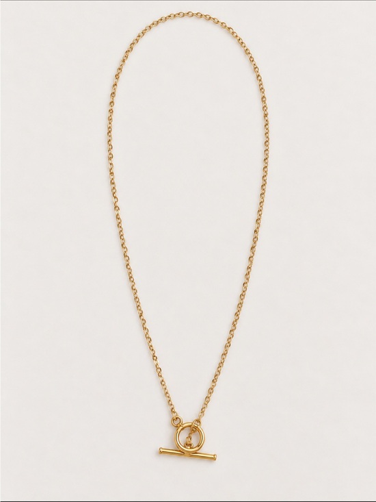Anthropologie Jewelry - New! 18K Gold Plated Toggle Chain Necklace NWOT 1005